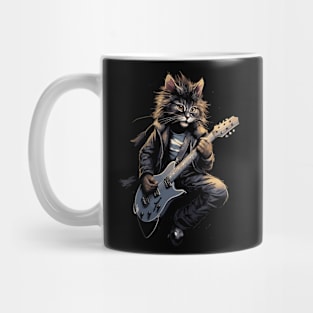 Rock & Roll Music Concert Festival Cat Rock Guitar Mug